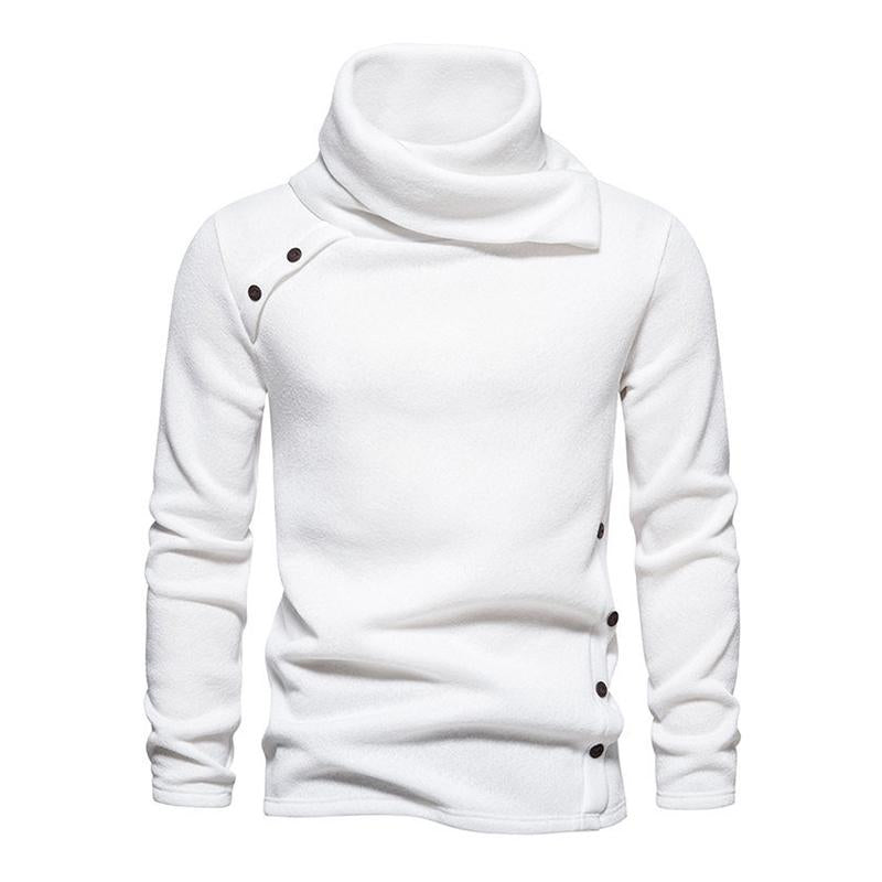 Mens Casual Pile Collar Warm Long Sleeve Pullover Sweatshirt 31492774M
