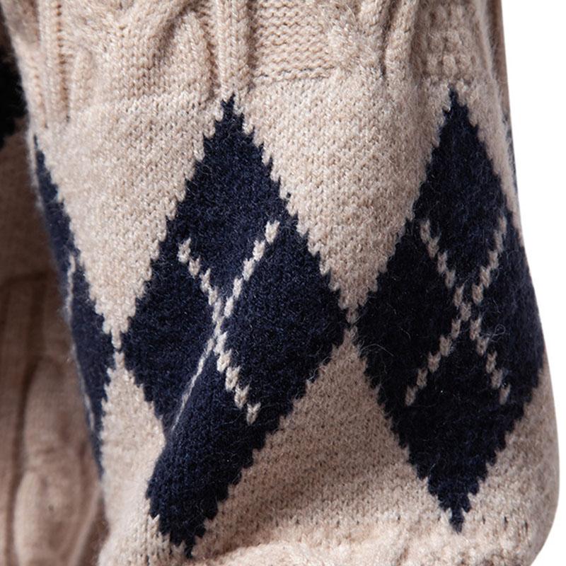 Mens Casual Round Neck Jacquard Knitted Pullover Sweater 80456179M