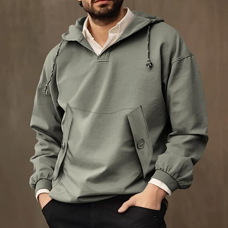 MenS Casual Outdoor Cargo Zipper Hooded Sweatshirt 88530910Y