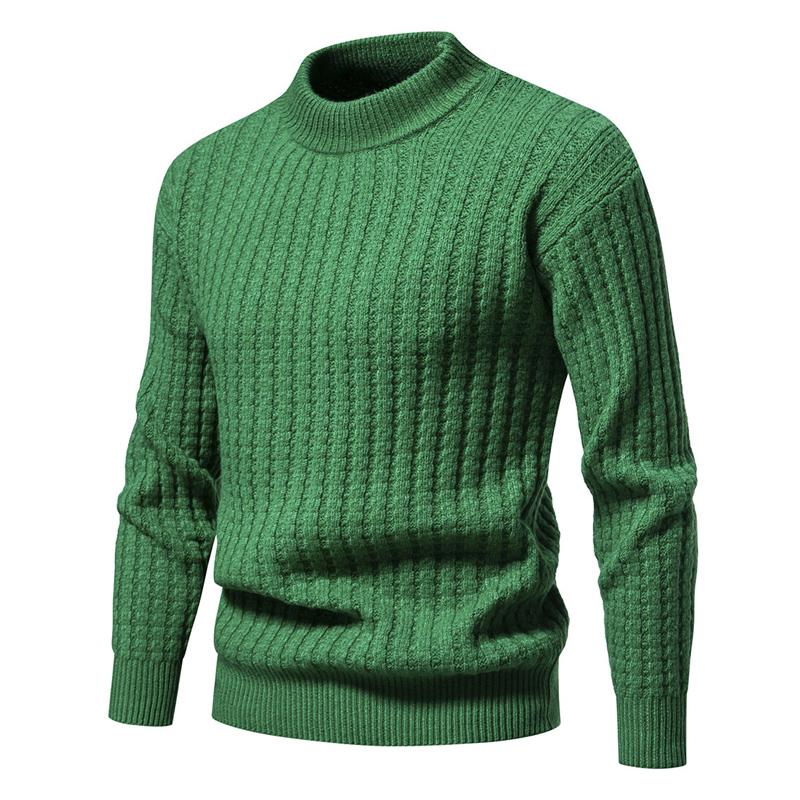 Mens Solid Color Crew Neck Knitted Pullover Sweater 72547782X