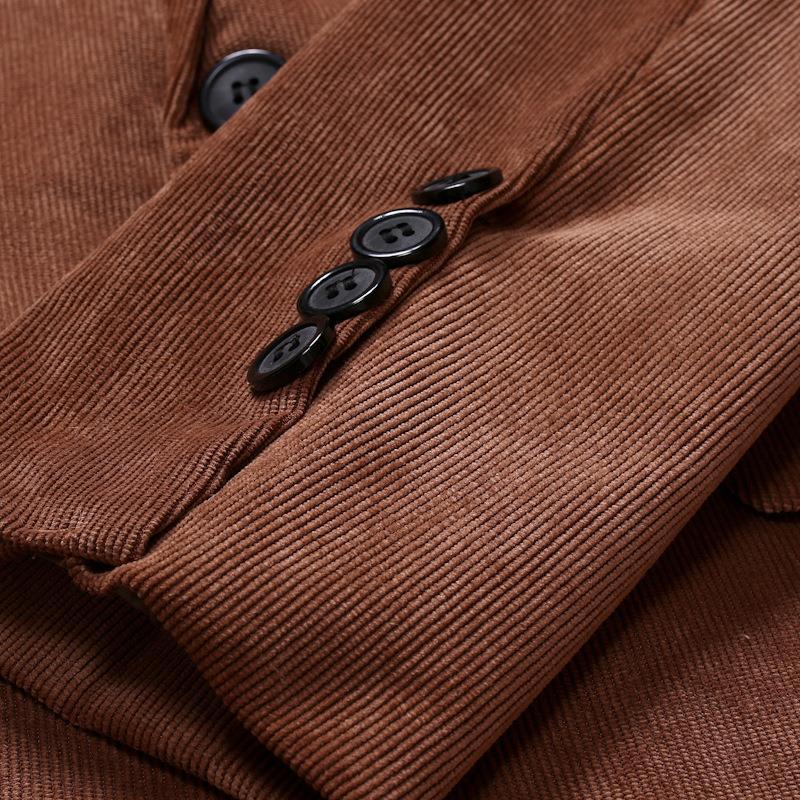 Mens Casual Solid Color Corduroy Lapel Blazer 31425349Y