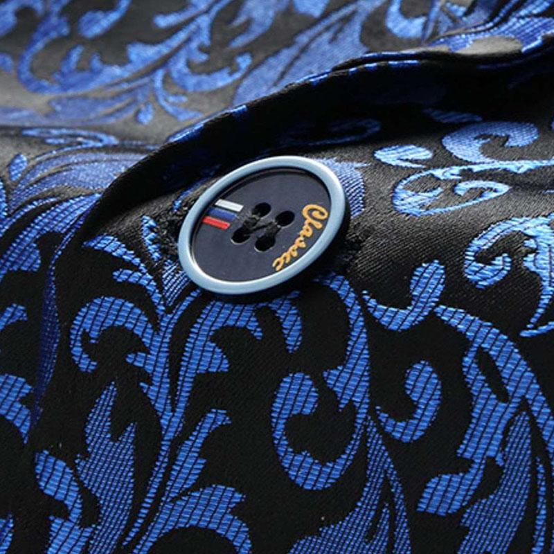 Mens Vintage Printed Lapel One Button Slim Fit Blazer 80299454M