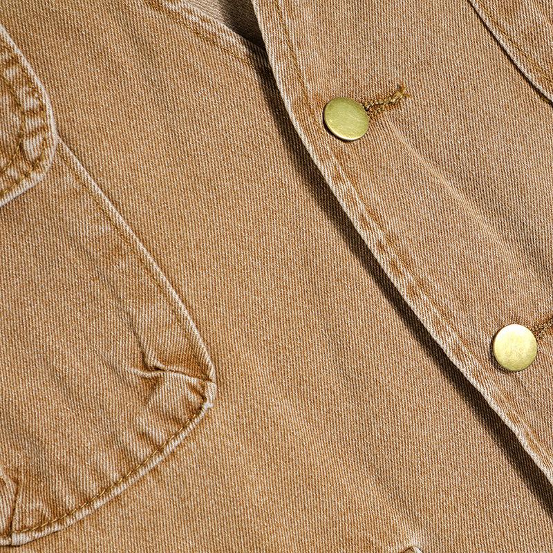 Mens Vintage Multi-Pocket Denim V-Neck Vest 98299084X