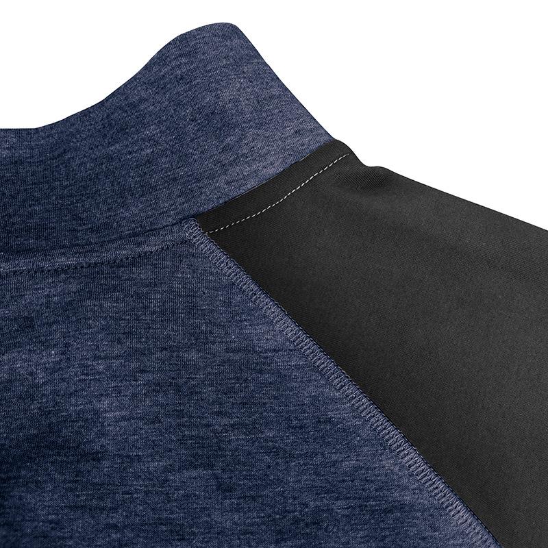 Mens Casual Stand Collar Zipper Colorblock Long Sleeve Sports Pullover Sweatshirt 39110815M