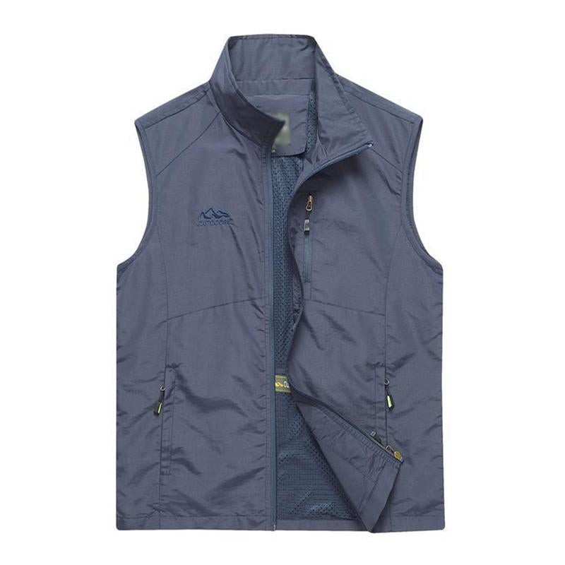 Mens Casual Stand Collar Breathable Quick-Drying Outdoor Vest 22108360M