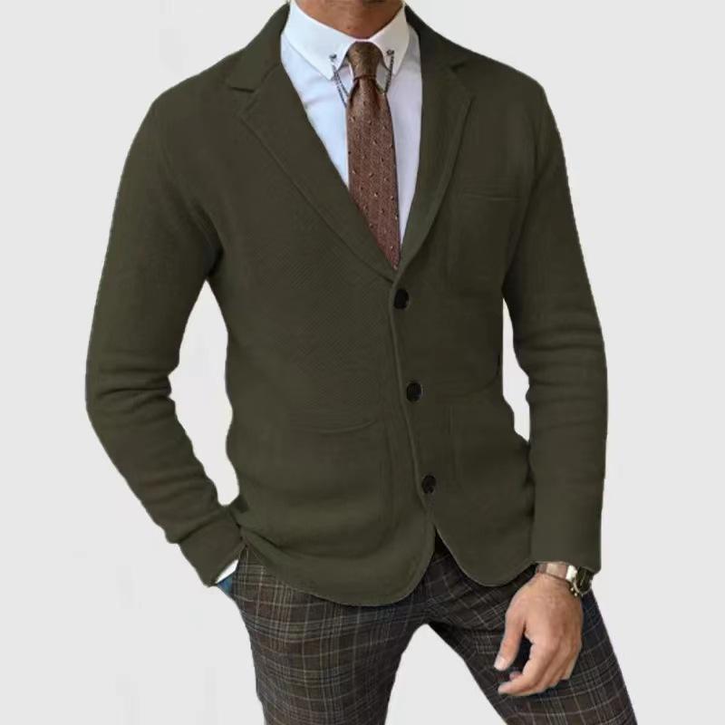 Mens Vintage Slim Lapel Single Breasted Patch Pocket Blazer 18177716M