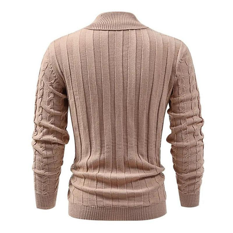 Mens Casual Thin Lapel Twist Slim Fit Knitted Pullover Sweater 96731494M