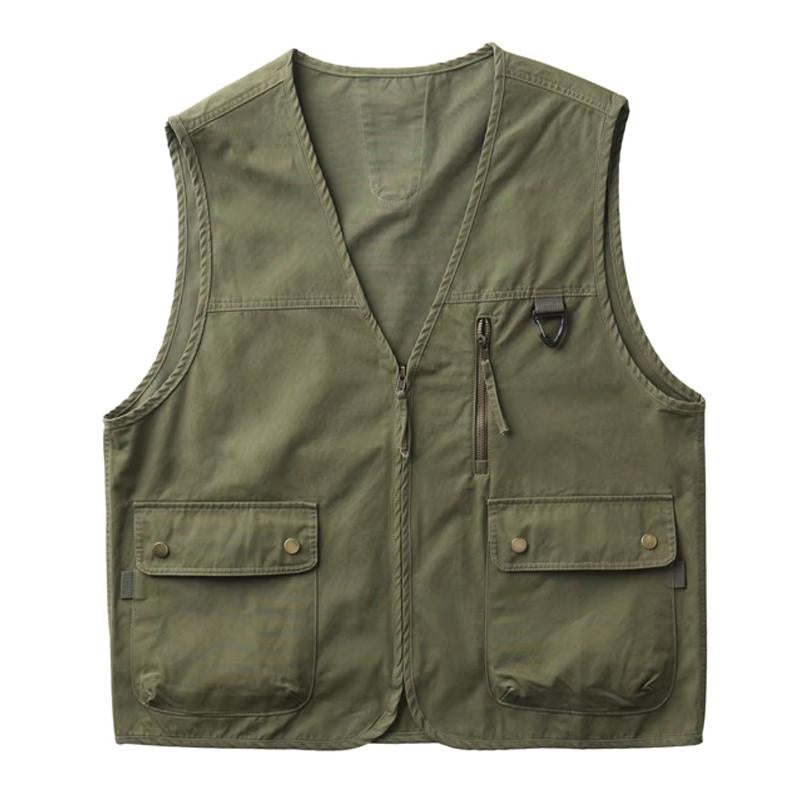 Mens Retro Workwear Outdoor Multi-pocket Vest 52538124X