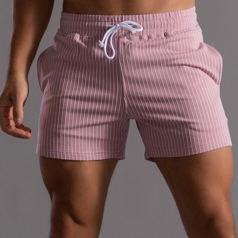 Mens Casual Striped Cotton Shorts 88170633Y