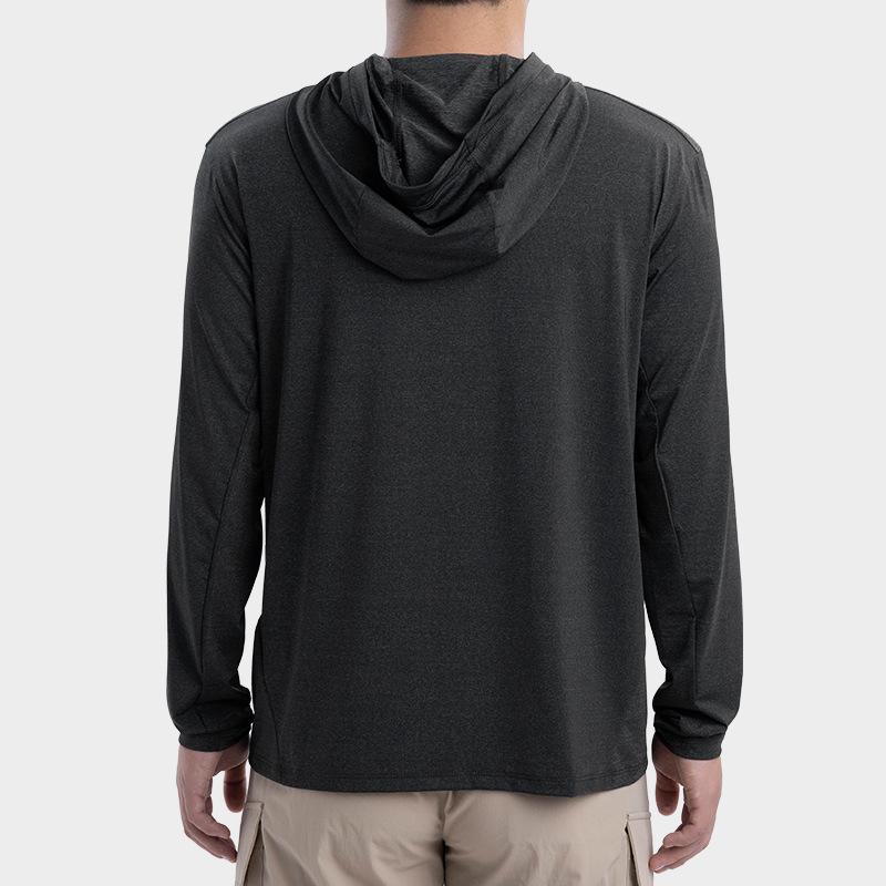 Mens Outdoor Lightweight Breathable Sports Long Sleeve Quick-drying Hoodie 56135695Z