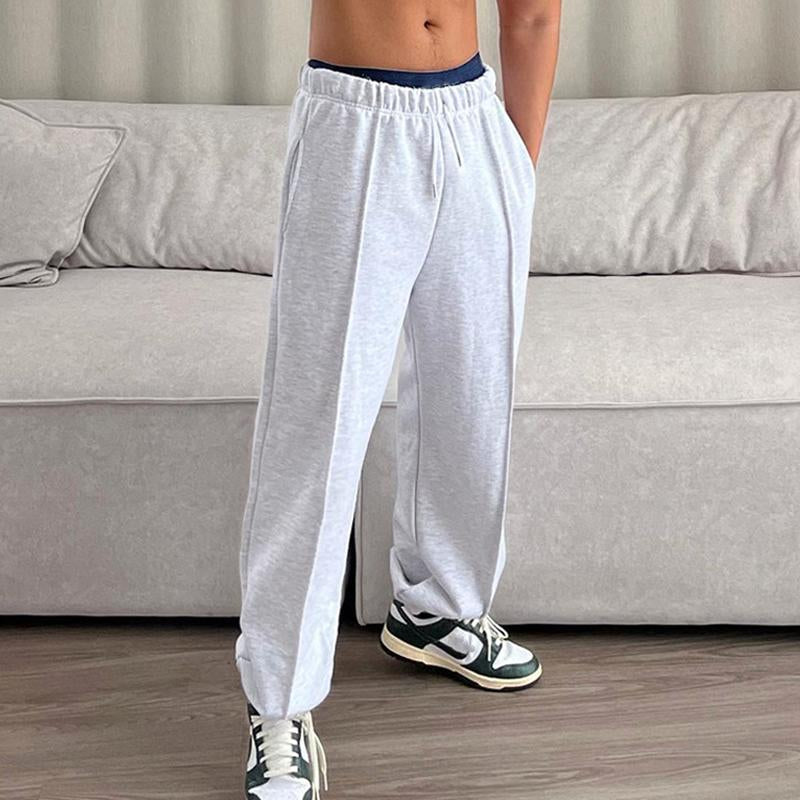 Mens Sports Casual Loose Elastic Solid Color Pants 99157550X