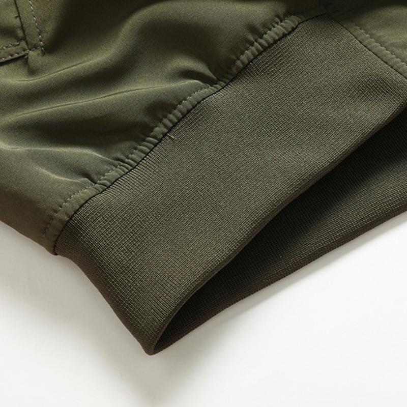 Mens Solid Color Stand Collar Zipper Loose Jacket 22468311X