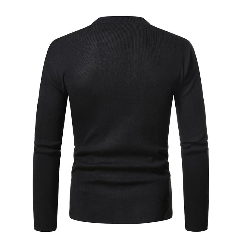 Mens Solid Color V-neck Cardigan Sweater 07158148X