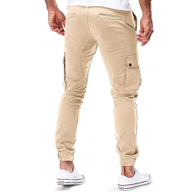 Mens Casual Multi-Pocket Solid Color Cargo Pants 32382425M