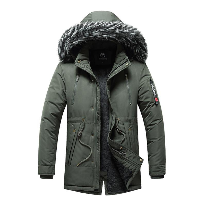 Mens Casual Outdoor Hooded Fleece Zipper Warm Workwear Coat 45840671M
