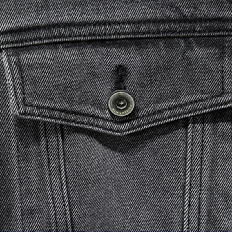 Mens Vintage Washed Loose Oversized Lapel Embroidered Denim Jacket 62652410M