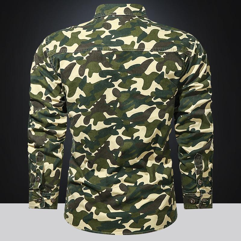 Mens Camouflage Loose Long Sleeve Shirt 17046317X