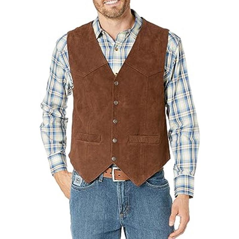 Mens Western Vintage Single Breasted Vest 22873807Y