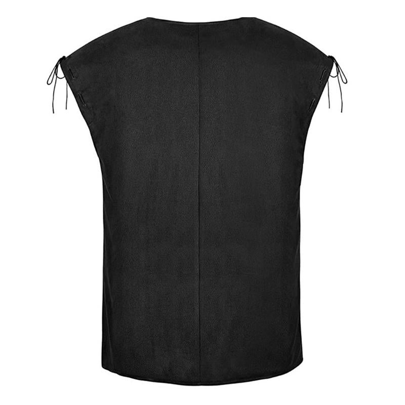 Mens Solid Color Single Breasted Lace-Up Vest 86196851X