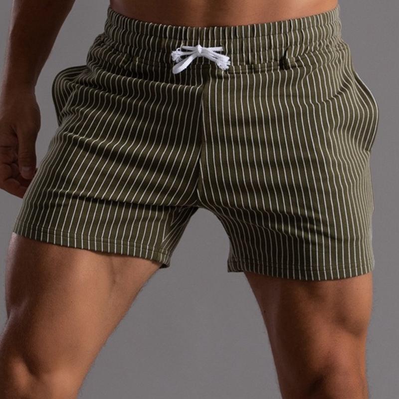 Mens Casual Striped Cotton Shorts 88170633Y
