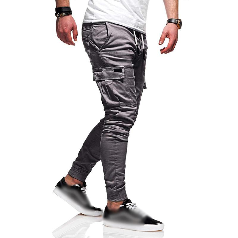 Mens Casual Multi Pocket Elastic Waist Sports Pants 12861184M
