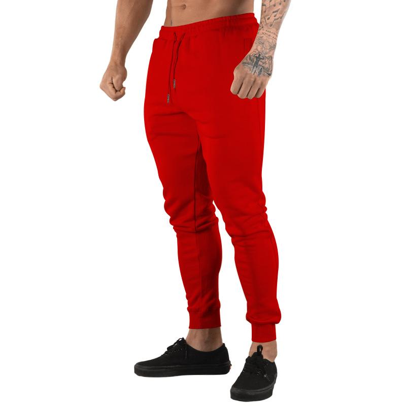 Mens Casual Solid Color Elastic Waist Sports Pants 44421140M