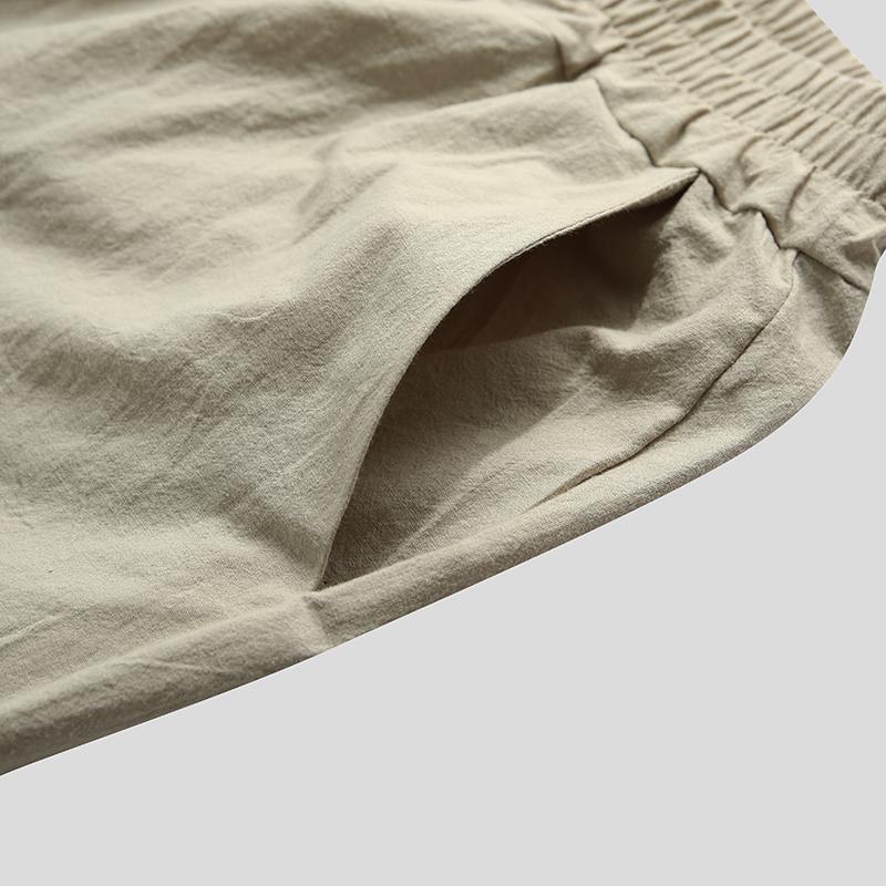 Mens Casual Thin Breathable Loose Long Sleeve Shirt Trousers Set 82797483M