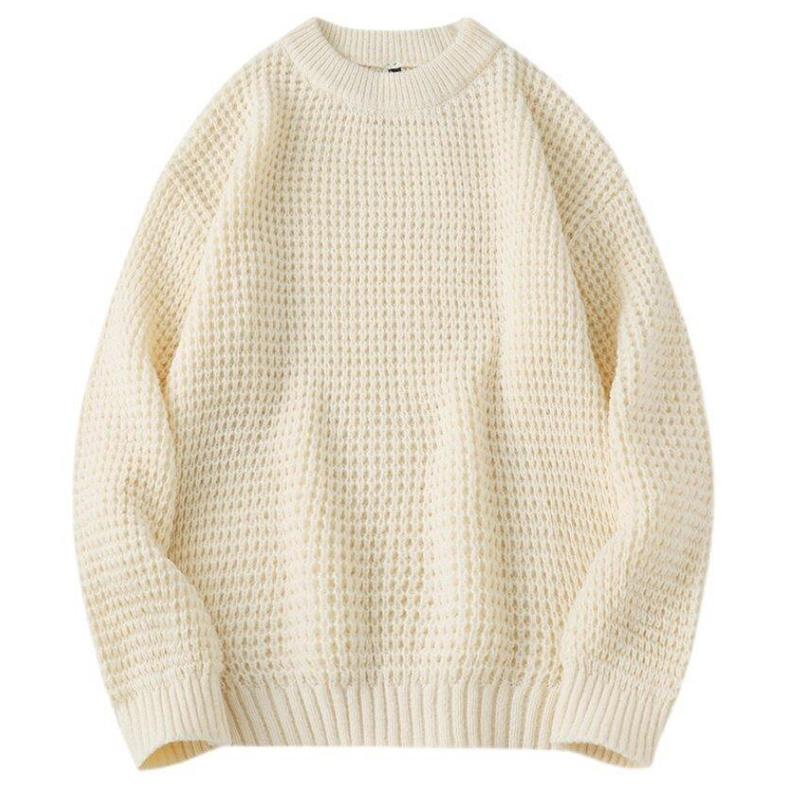 Mens Pullover Loose Long Sleeve Round Neck Knitted Sweater 48029462X