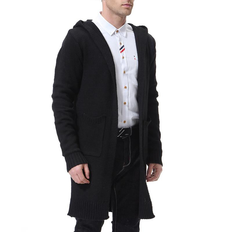 Mens Casual Mixed Color Hooded Sweater Cardigan 63683479Y