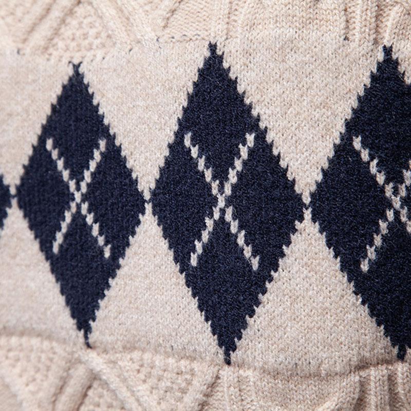 Mens Casual Round Neck Jacquard Knitted Pullover Sweater 80456179M