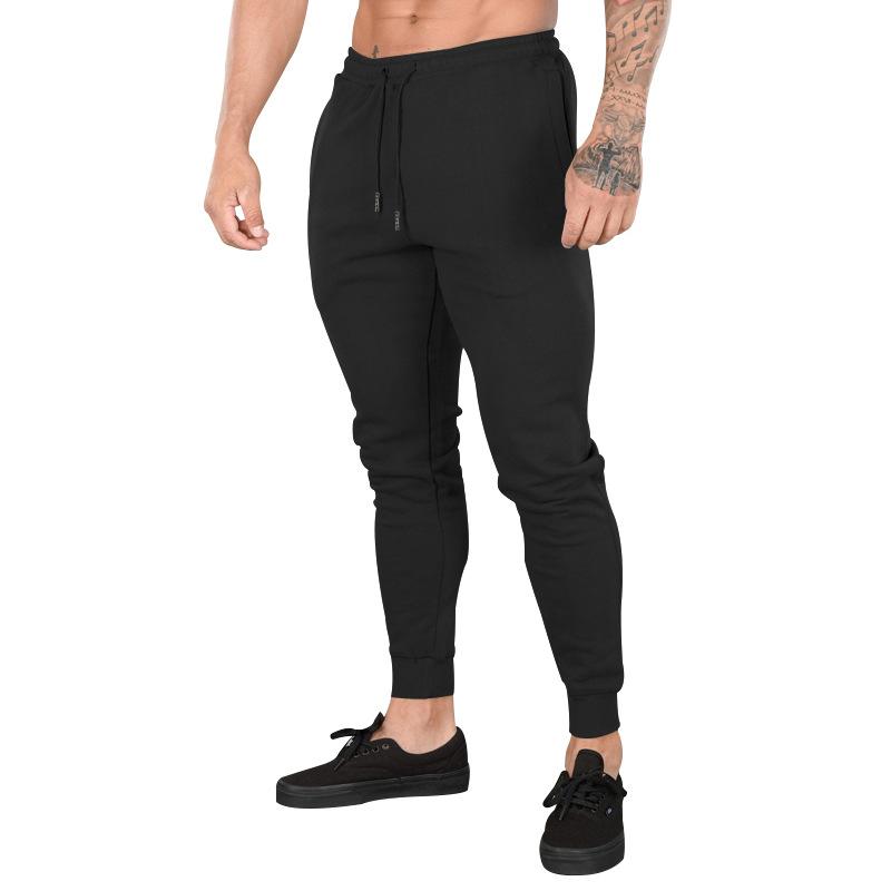 Mens Casual Solid Color Elastic Waist Sports Pants 44421140M