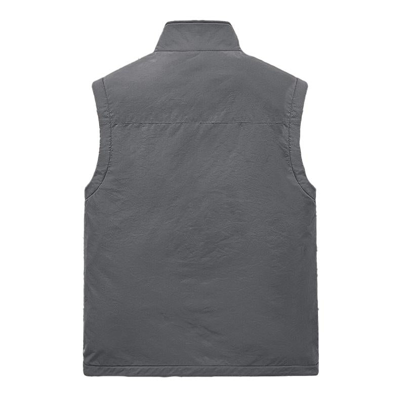 Mens Vintage Polar Fleece Reversible Multi-Pocket Vest 93907674Y