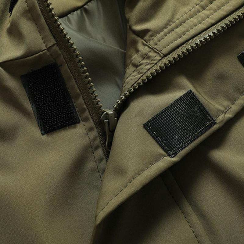 Mens Solid Color Stand Collar Zipper Loose Jacket 44696764X