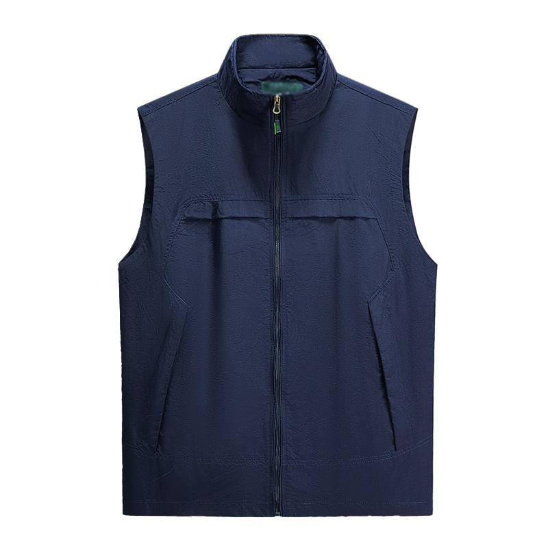 Mens Casual Outdoor Stand Collar Breathable Quick-Drying Fishing Vest 53258545M