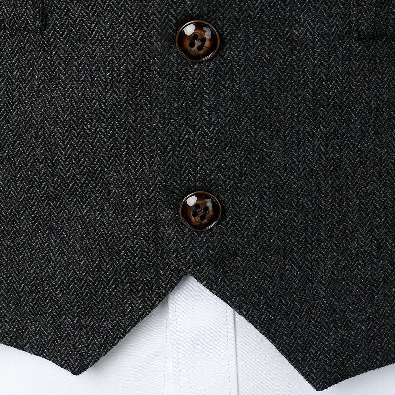 Mens Vintage V Neck Single Breasted Suit Vest 91402024Z