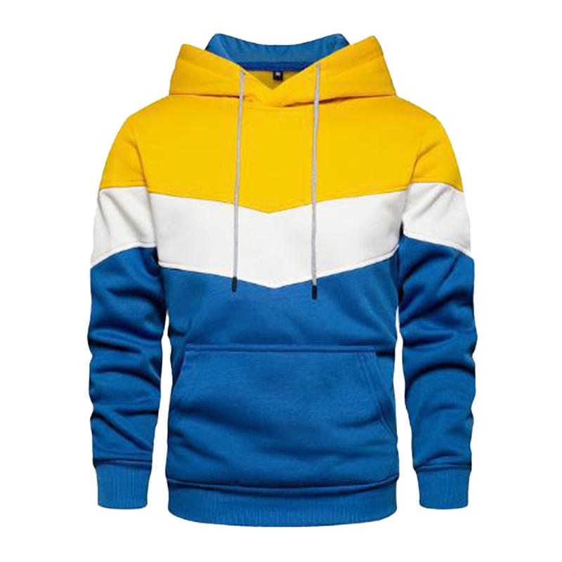 Mens Casual Sports Colorblock Patchwork Long Sleeve Loose Hoodie 79658232M