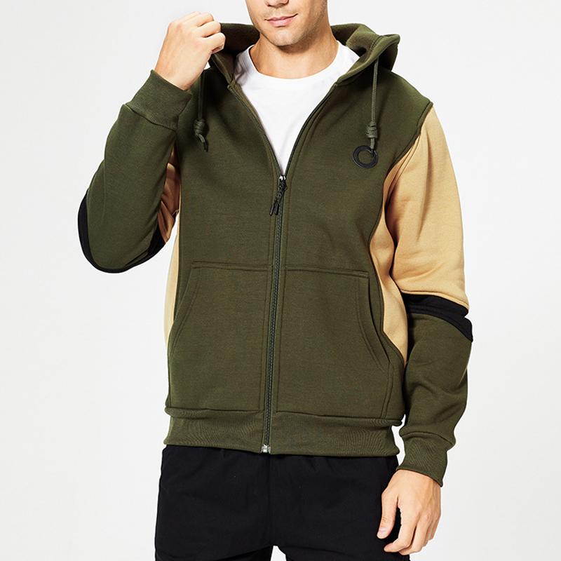 Mens Vintage Loose Colorblock Hoodie Jacket 67889220Y