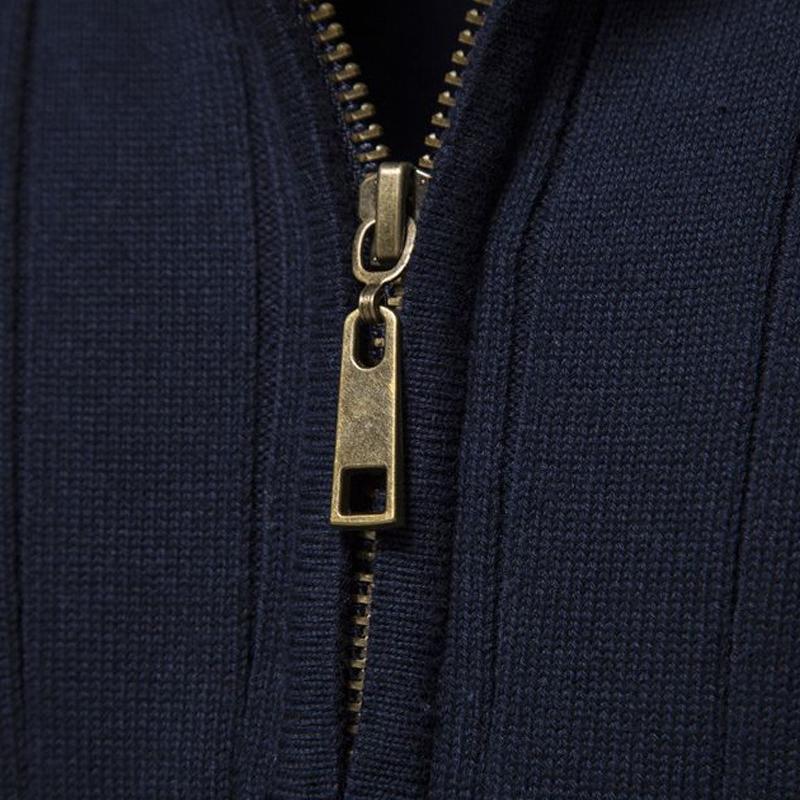 Mens Stand Collar Half Zip Solid Color Pullover Sweater 99789897X