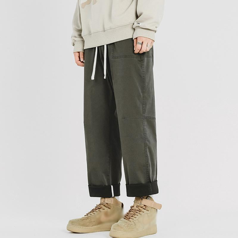 Mens Vintage Loose Multi Pocket Straight Leg Cargo Pants 88705427M