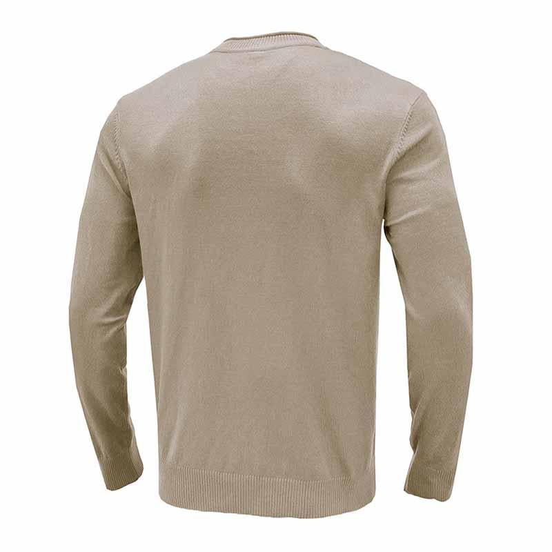 Mens Casual Solid Color Round Neck Long Sleeve Pullover Sweater 40613843M