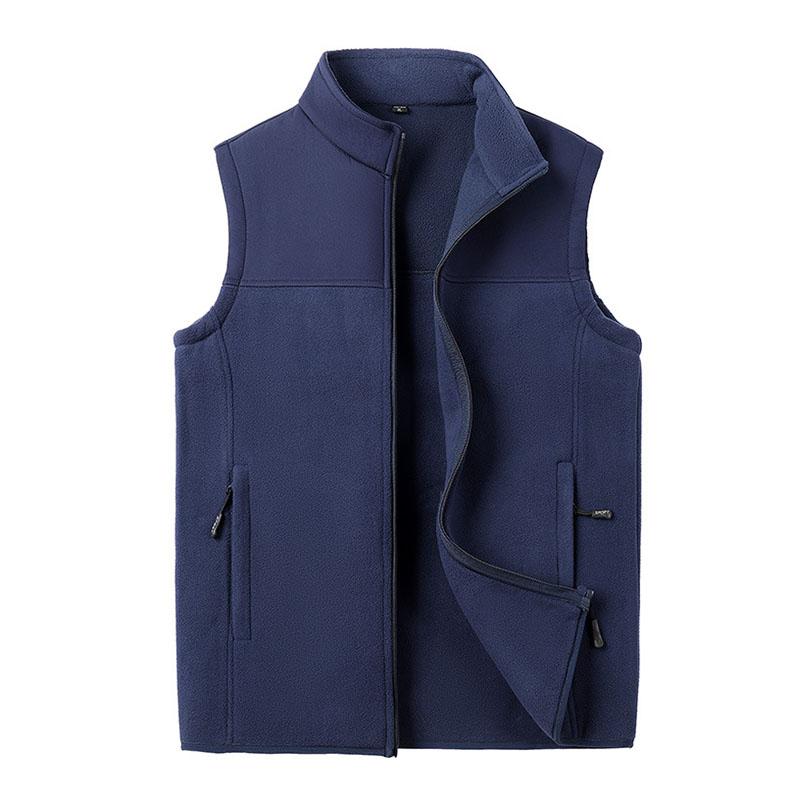 Mens Casual Outdoor Stand Collar Zipper Fleece Vest 00864653M