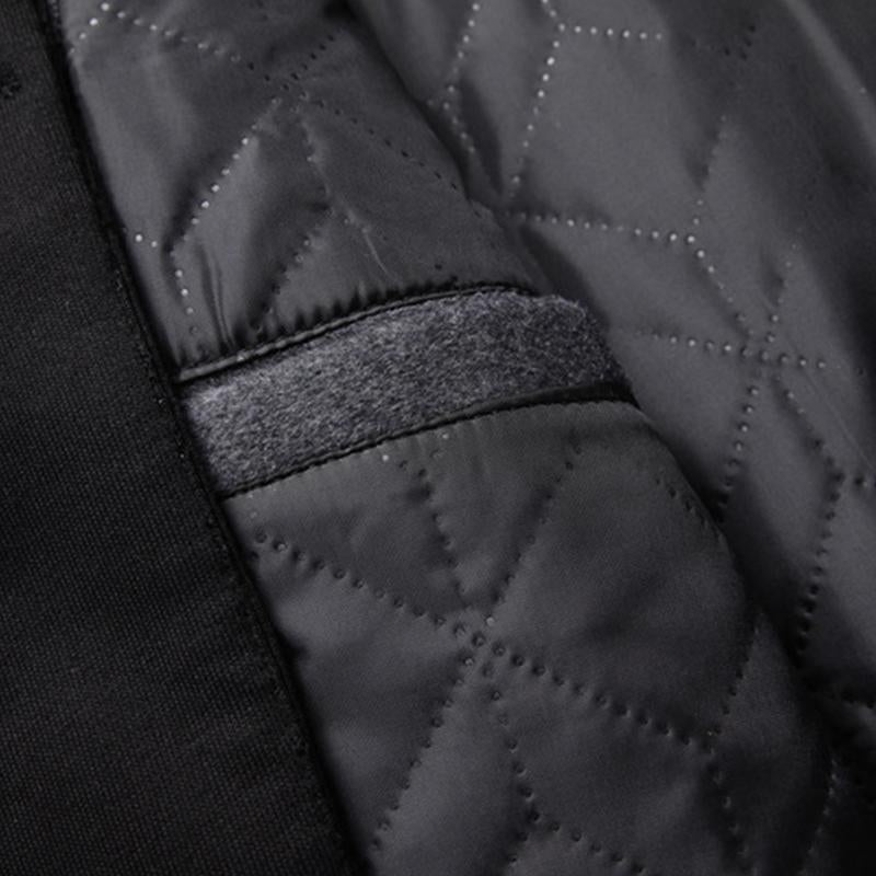 Mens Vintage Wool Blended Mid-Length Removable Hood Single-Breasted Coat 43596933M