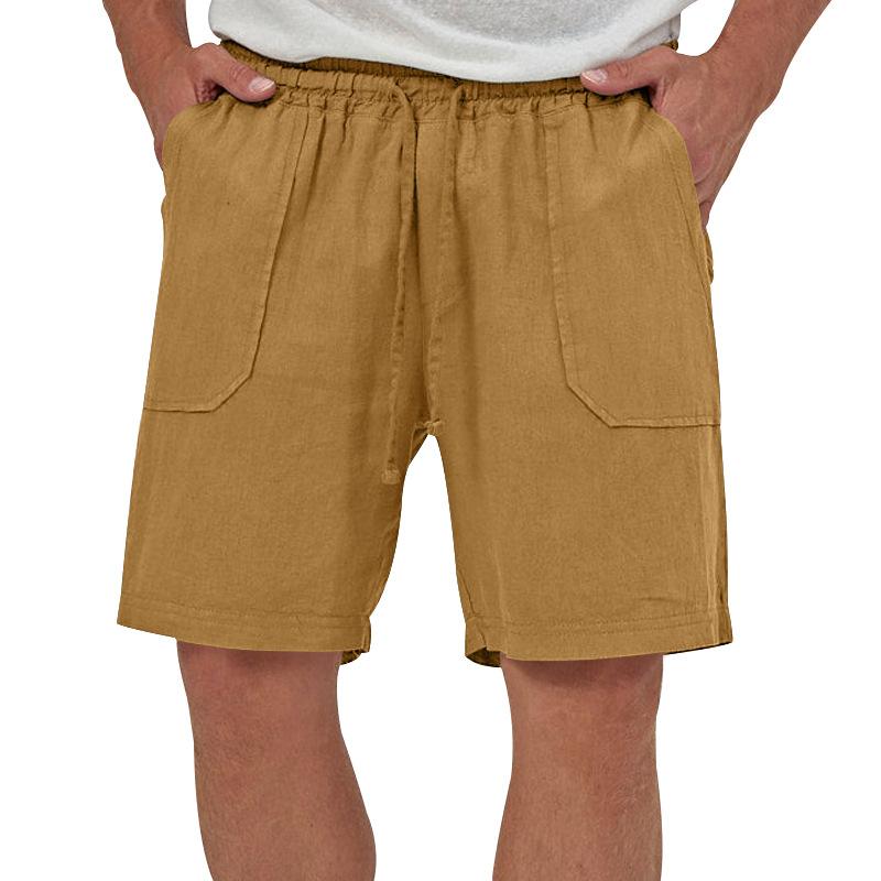 Mens Loose Breathable Solid Color Drawstring Shorts 13957258Y