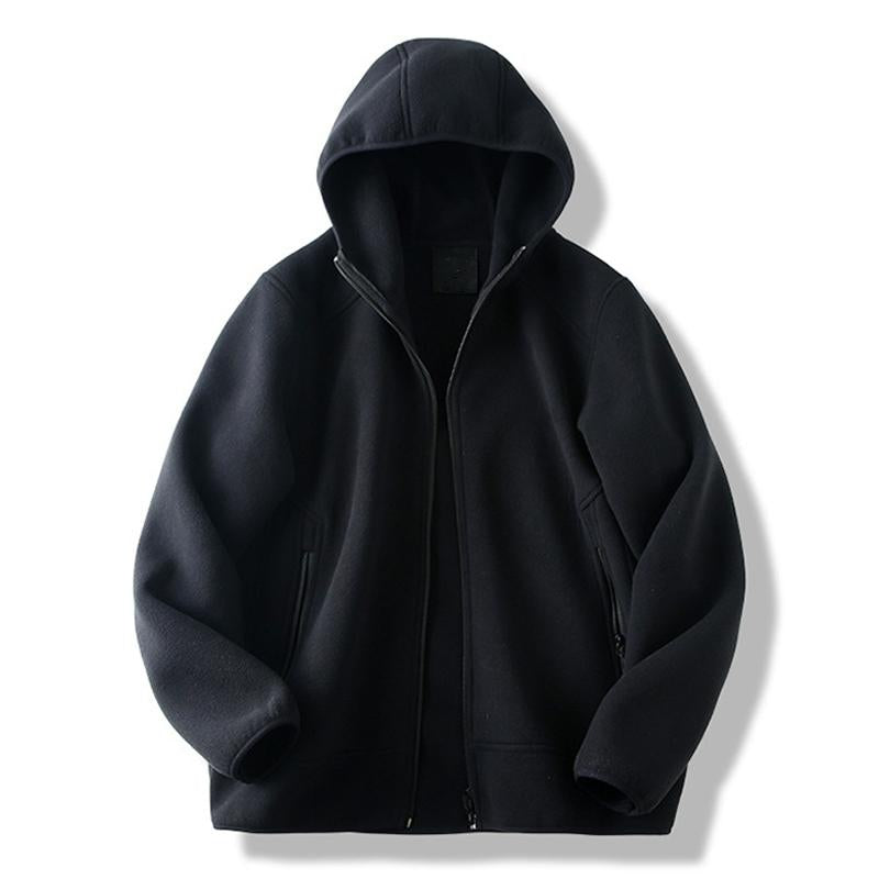 Mens Thickened Loose Double-sided Fleece Hooded Jacket 41488720X