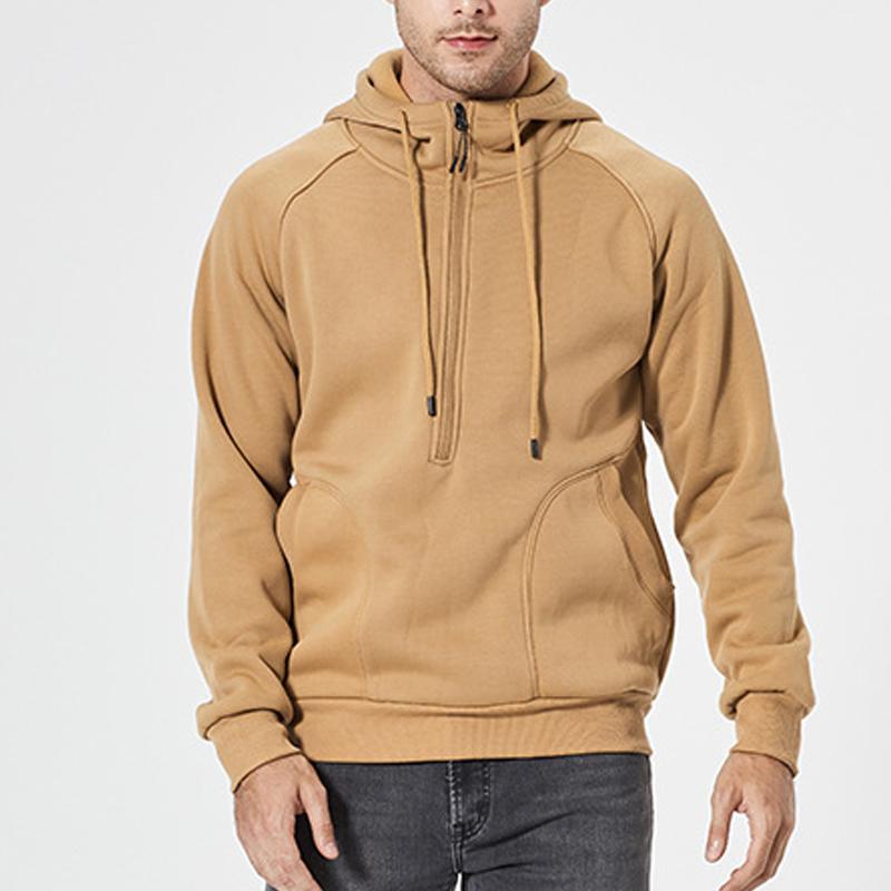 MenS Casual Patchwork Camouflage Polar Fleece Warm Hooded Sweatshirt 43038858Y