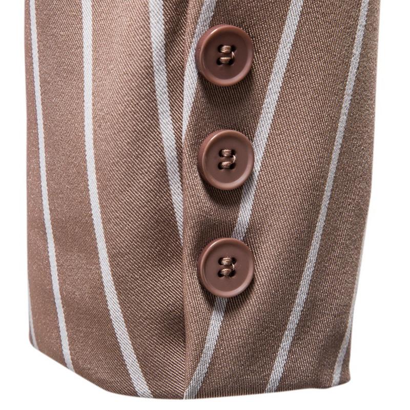 Mens Casual Striped Two-Breasted Single-Breasted Blazer 97827692M