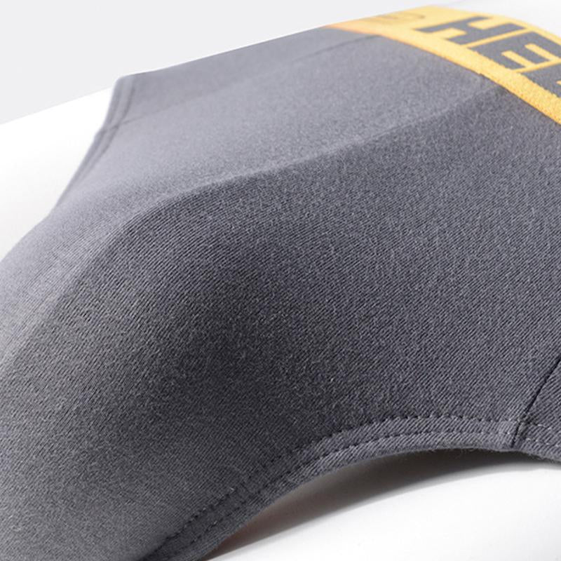 Mens Casual Cotton Breathable Comfort Letter Briefs 4 Packs 29670925M