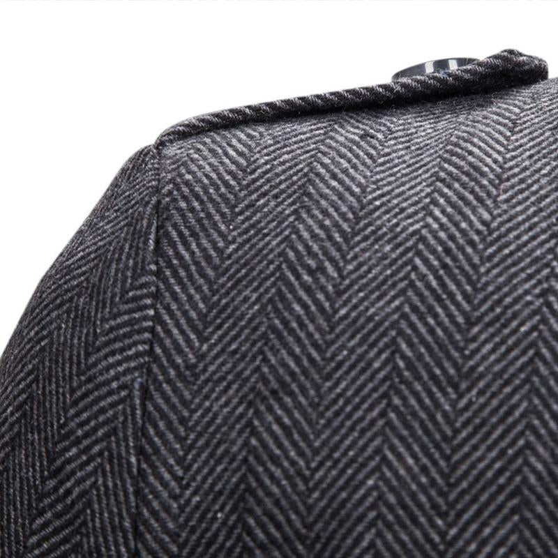 Mens Vintage Stand Collar Herringbone Fake Two Piece Coat 79986497M