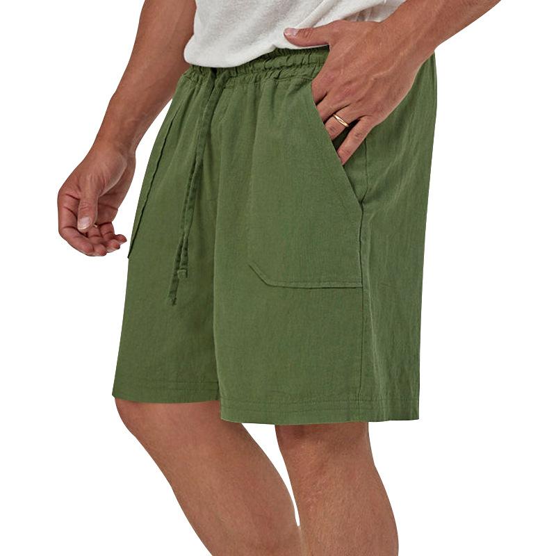 Mens Casual Loose Solid Color Sleeveless Vest Shorts Set 61445702X