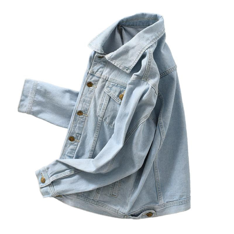 Mens Vintage Loose Lapel Single Breasted Denim Cargo Jacket 42027984M